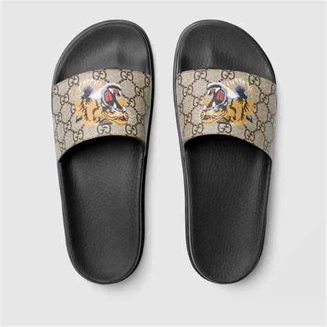 gucci slides men with tiger|men's gucci slides size 13.